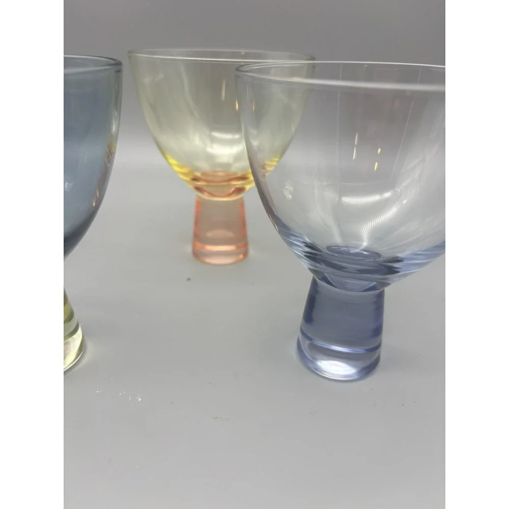 Art Deco Style Barware Glasses Multi Color Set of‎ 4